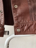 70's-80's cropped brown leather jacket