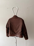 70's-80's cropped brown leather jacket