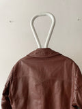 70's-80's cropped brown leather jacket