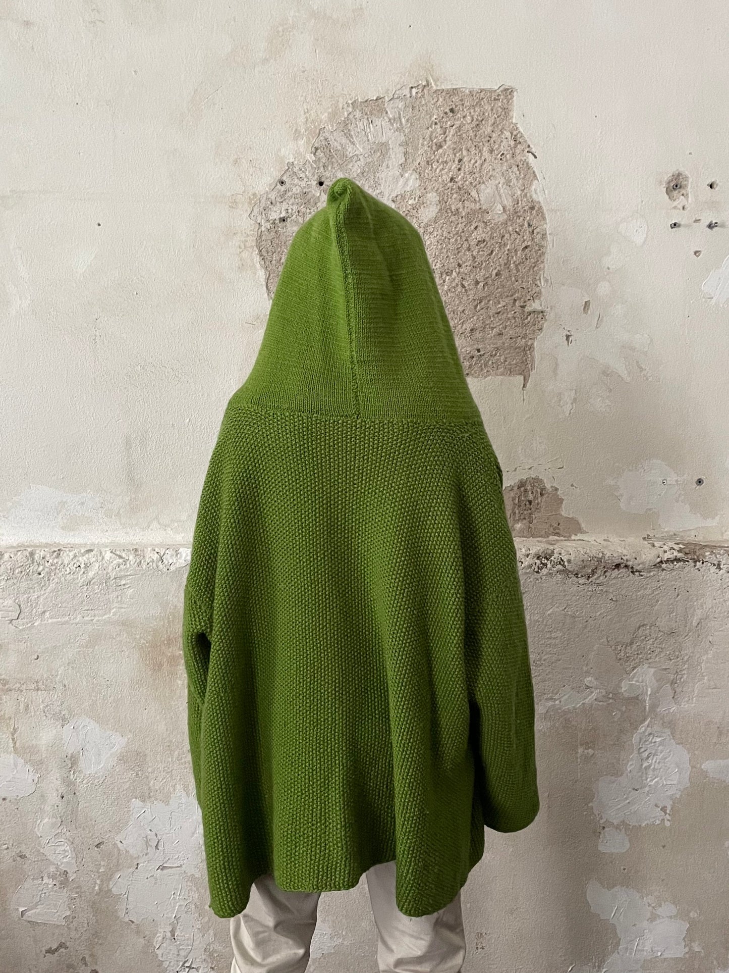 Reluxed hand knit parka