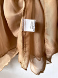 milk brown tiered chiffon dress