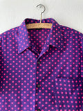 70's Open collar shirt / Cotton.