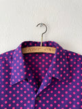 70's Open collar shirt / Cotton.