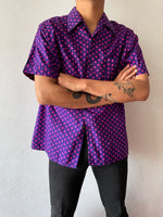 70's Open collar shirt / Cotton.