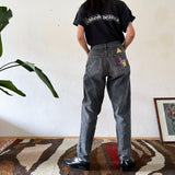 80's black denim trouser, 5 pockets