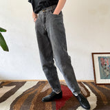 80's black denim trouser, 5 pockets