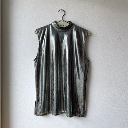 metallic python top