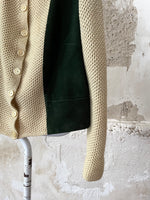 70s Wool × Leather suède JKT. Beige×Green