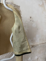 70s Wool × Leather suède JKT. Beige×Green