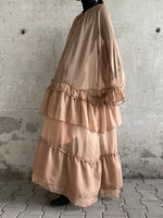 milk brown tiered chiffon dress