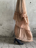 milk brown tiered chiffon dress