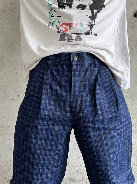 1980's Germany double-tuck Denim trouser. Dead stock.