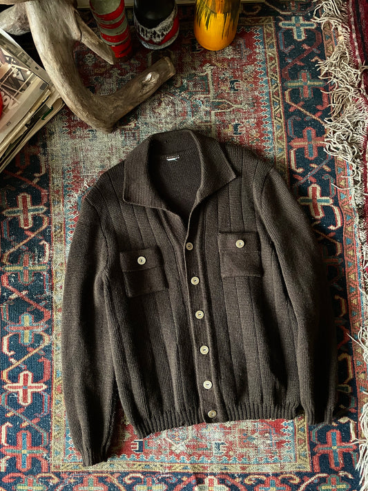 70's -80's wool knitted button up jumper germany