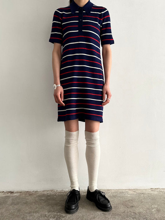 80's France girl knit dress