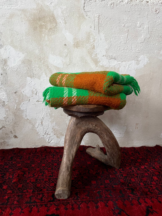 Vintage Wool n Acryl blanket 2p set.
