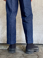 Italy two tuck denim slacks.