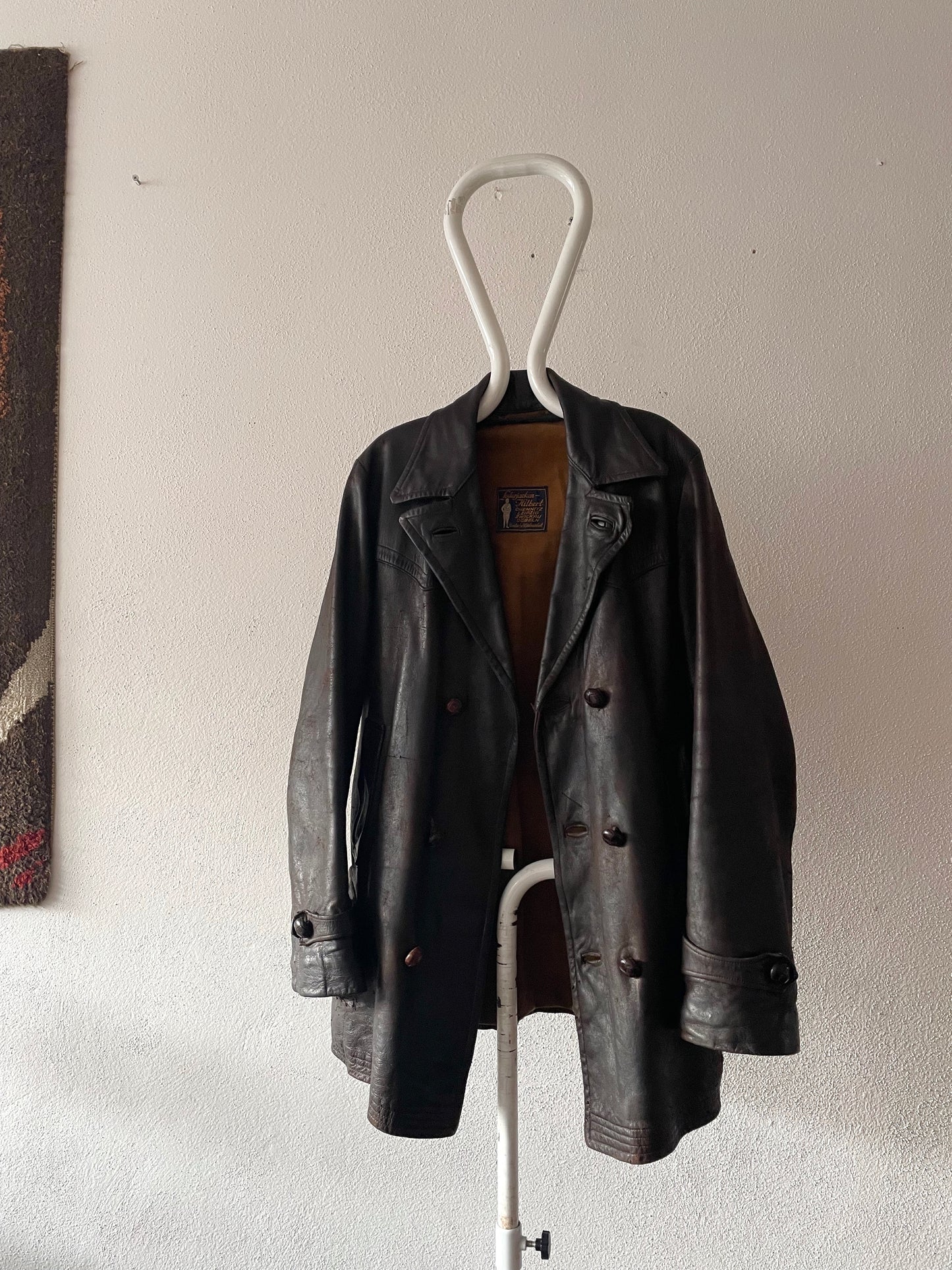 40's-50's Germany motorcycle leather coat