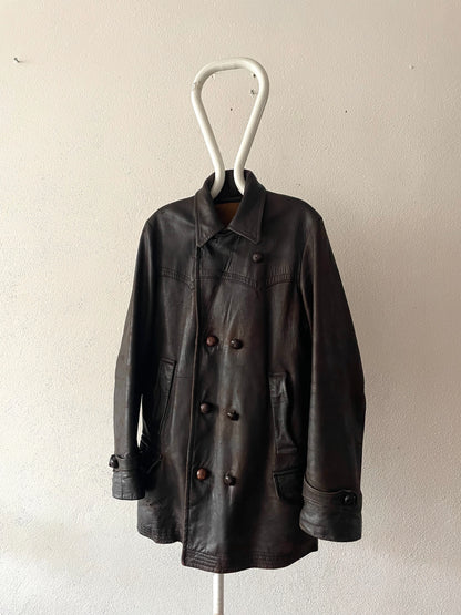 40's-50's Germany motorcycle leather coat