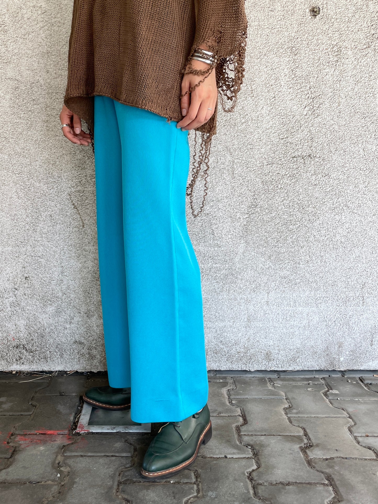 70's aqua blue trouser