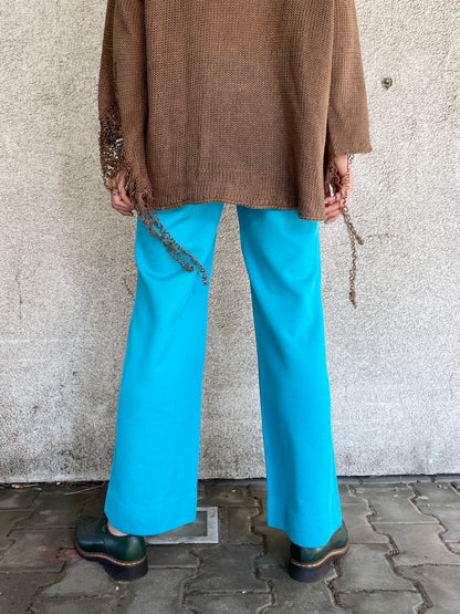 70's aqua blue trouser