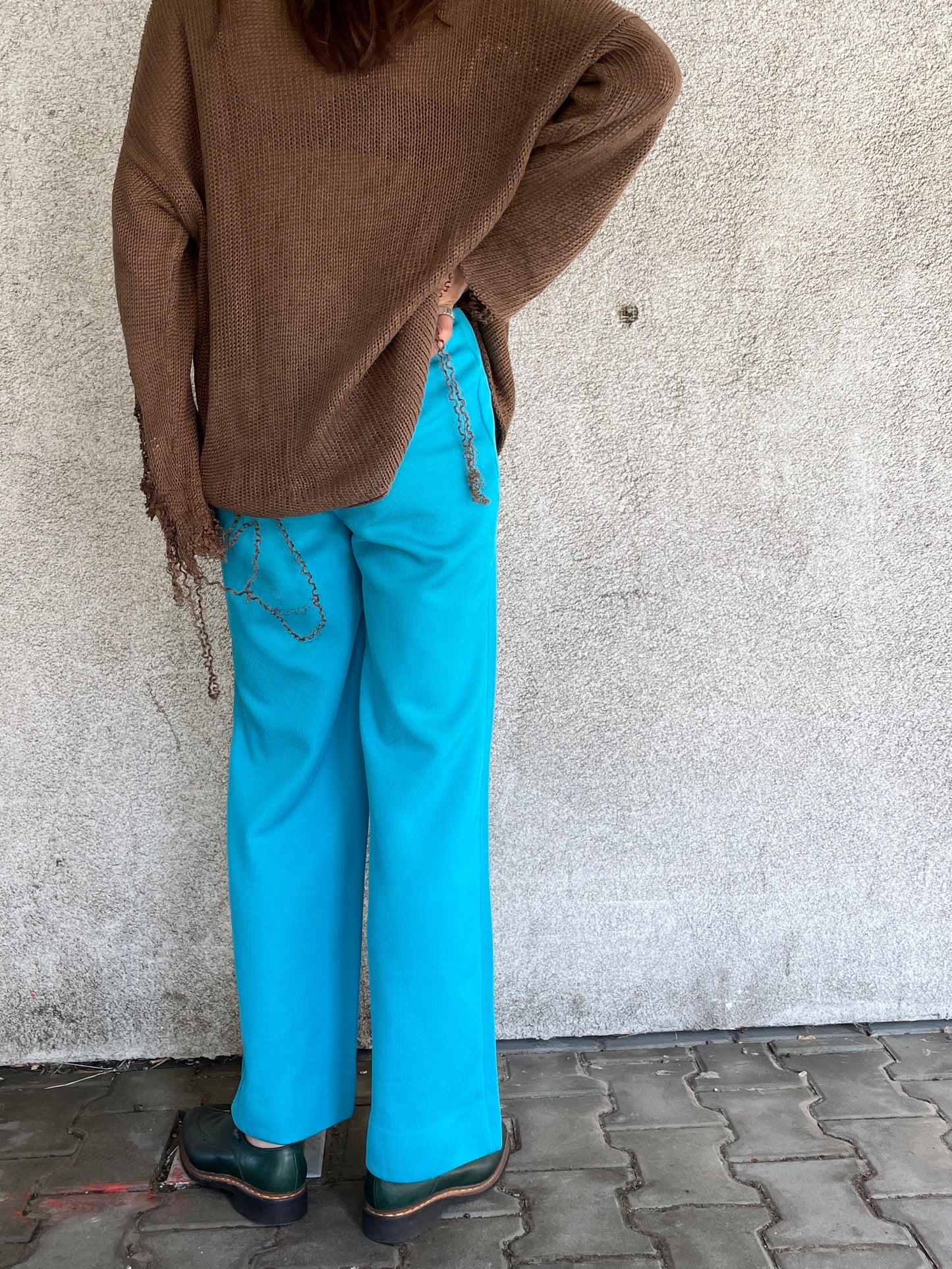 70's aqua blue trouser