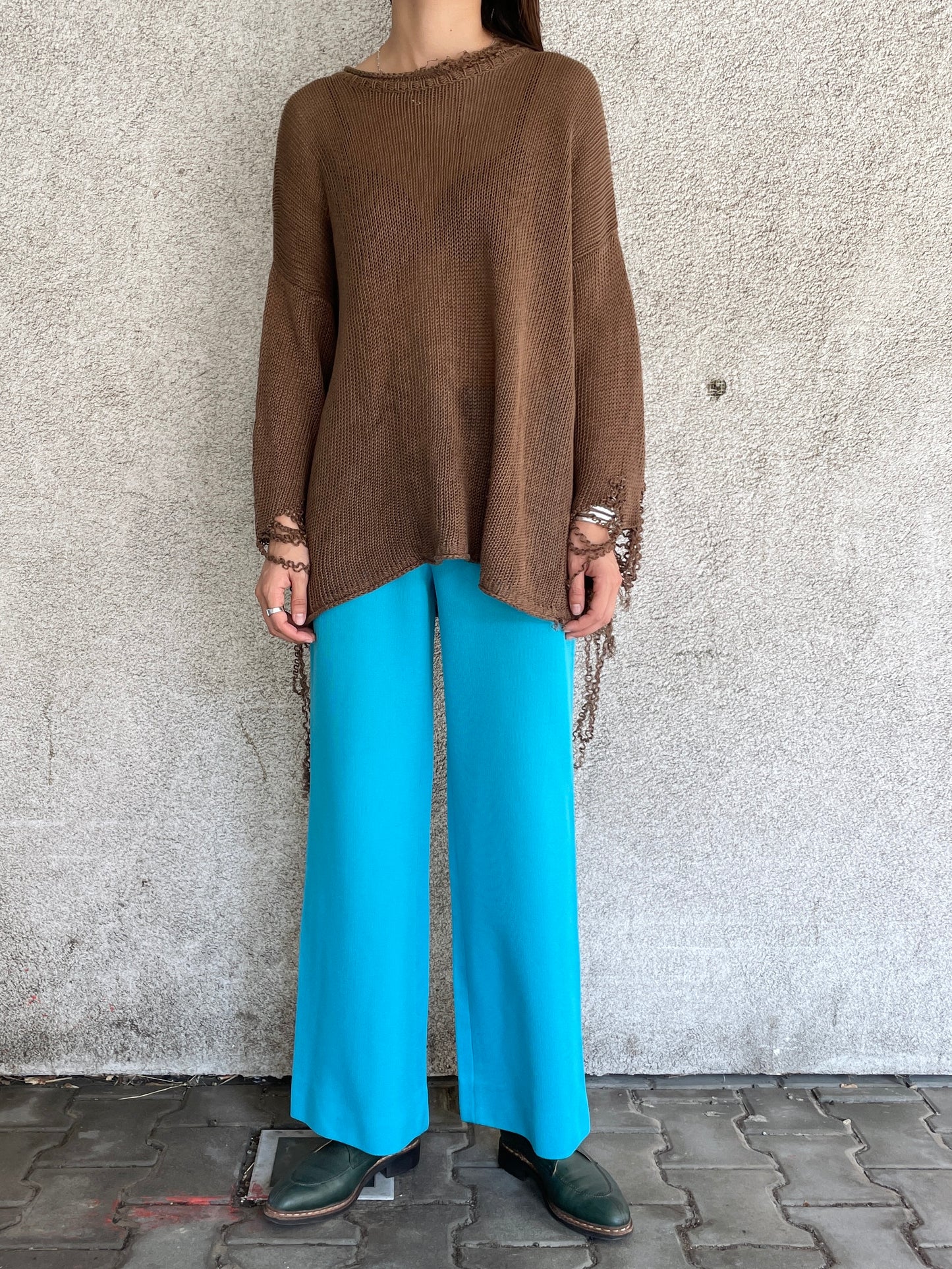 70's aqua blue trouser