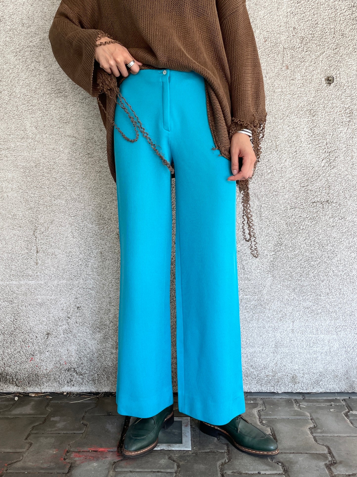 70's aqua blue trouser