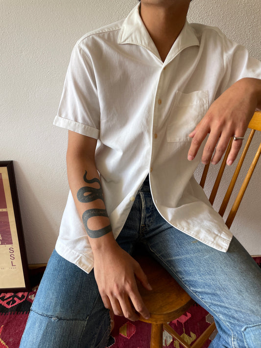 dead stock 60s germany open collar shirt