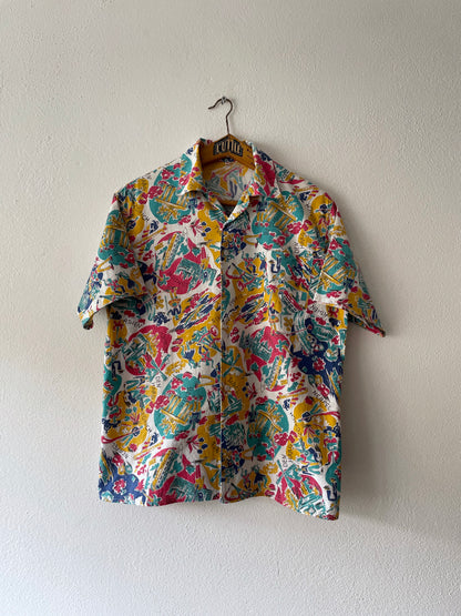 50s-60s Open collar shirt