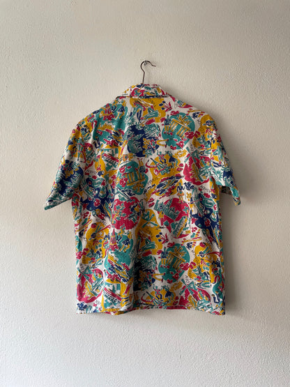 50s-60s Open collar shirt