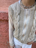 mesh net and cable knit