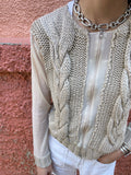 mesh net and cable knit