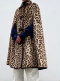 1980s leopard reversible cape