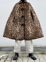 1980s leopard reversible cape