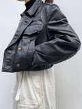 1980s German police cropped leather jkt