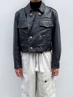 1980s German police cropped leather jkt