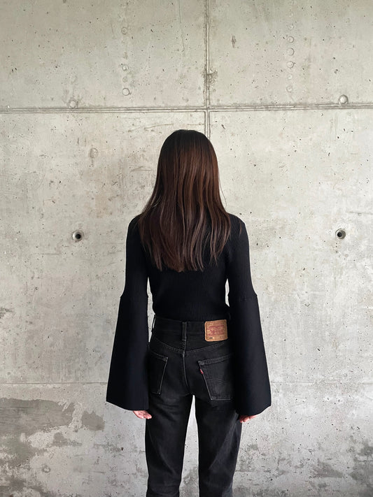MARC AUREL wide sleeve rib top
