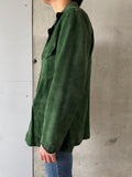 70's beautiful green leather suede.
