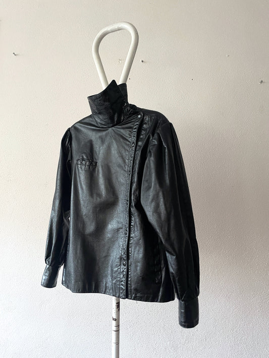 black leather jacket