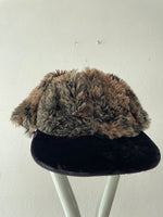 mixed color acryl fur × black velorur 6p cap