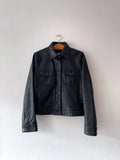 90's leather trucker jacket by H&M