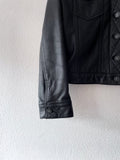 90's leather trucker jacket by H&M