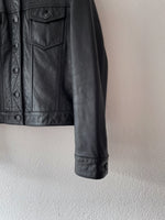 90's leather trucker jacket by H&M