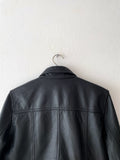 90's leather trucker jacket by H&M