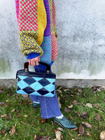 French leather patchwork bag