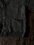 striped knit cardigan black