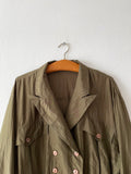 olive silk shirt jacket