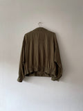 olive silk shirt jacket