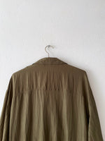 olive silk shirt jacket