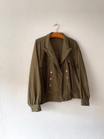 olive silk shirt jacket